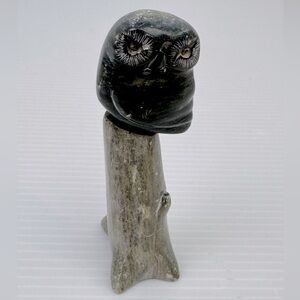 VTG Owl Soapstone Carving Done By Indigenous People Alaska Handmade Decor